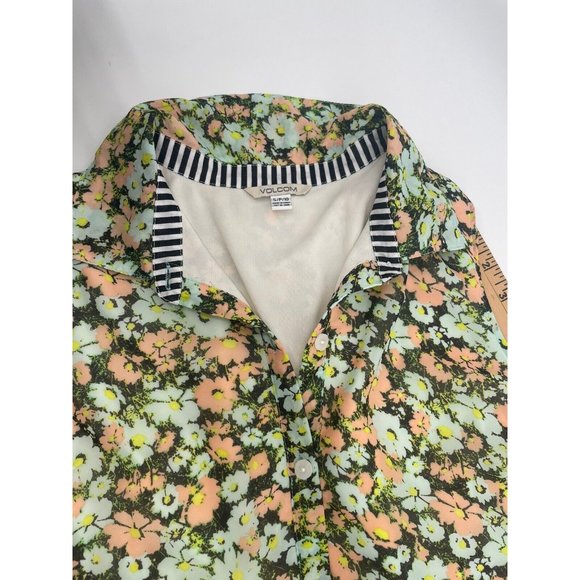 Volcom Floral Dress Sleeveless Fit Flare‎ Short Skater Collared Size S - Picture 13 of 13